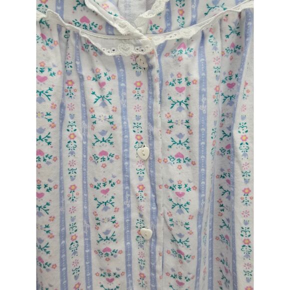 Lanz of Salzburg Flannel Nightgown XS Floral Long Cottagecore Granny Prairie - Picture 9 of 10